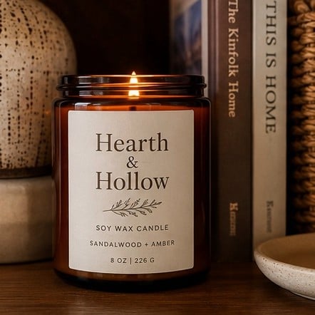 Customized labels for candles and home goods